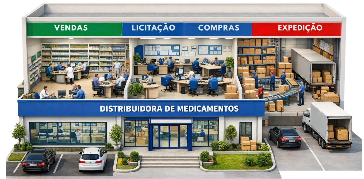 Distribuidora de Medicamentos 3D Layout