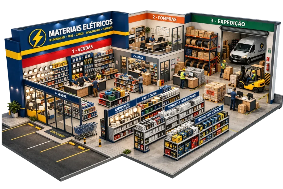 Materiais Elétricos e Ferragista 3D Layout